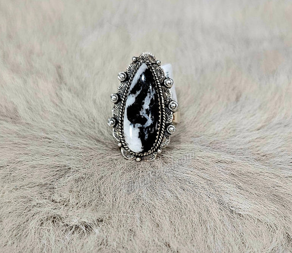 Adjustable White Buffalo Ring #5616