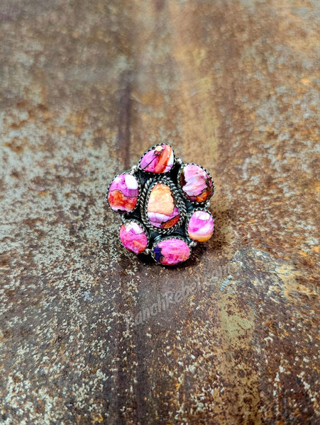 Pink Dhalia Adjustable Rings #5627