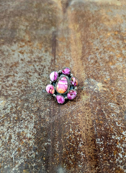 Pink Dhalia Adjustable Rings #5627