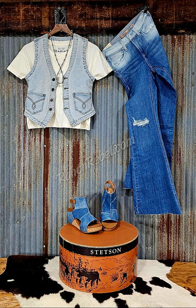 Light Wash Denim Vest #5625