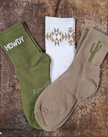 Cactus Three Pack Socks #5635