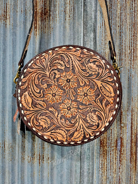 Tooled Leather Canteen Bag #5629