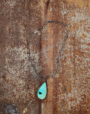 Turquoise Teardrop Necklace #5689