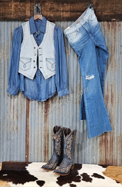 Light Wash Denim Vest #5625