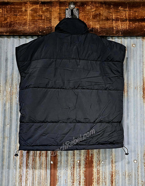 Reversible Puffer Vest in Black/Latte #5745