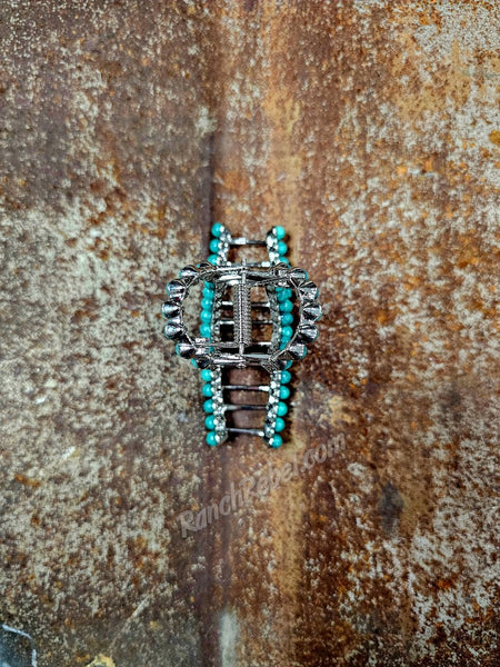 Turquoise Natural Stone Small Hair Clip #5813