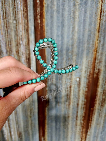 Turquoise Natural Stone Small Hair Clip #5813