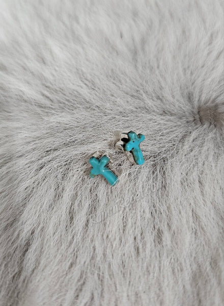 Turquoise Cross Post Earrings #5852