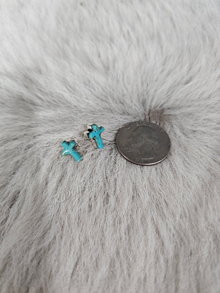 Turquoise Cross Post Earrings #5852