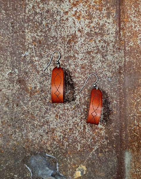 Latigo Leather Hoop Earrings #5797