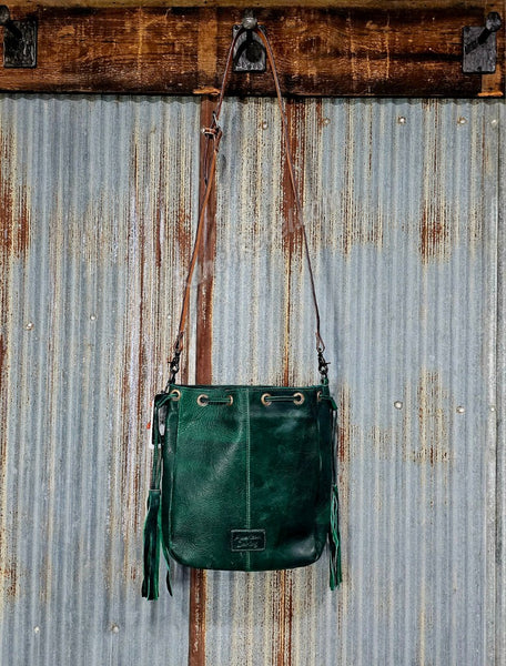 Green Leather Bucket Bag #5802