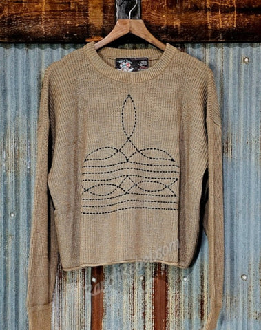 Taupe Boot Stitch Sweater #5822