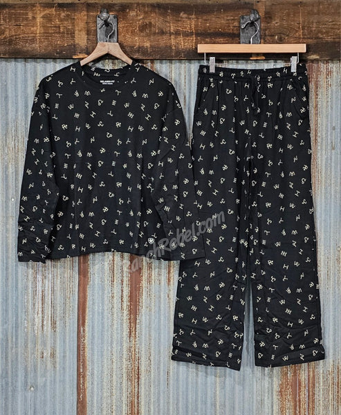 Ariat Dreams Black Brands Pajama Set #5847