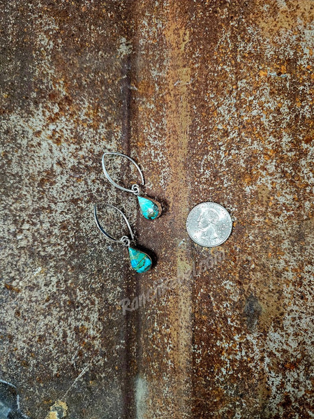 Turquoise Teardrop Hoops #5863