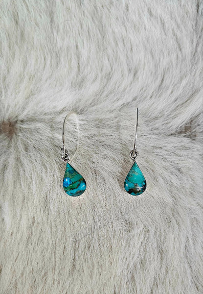 Turquoise Teardrop Hoops #5863