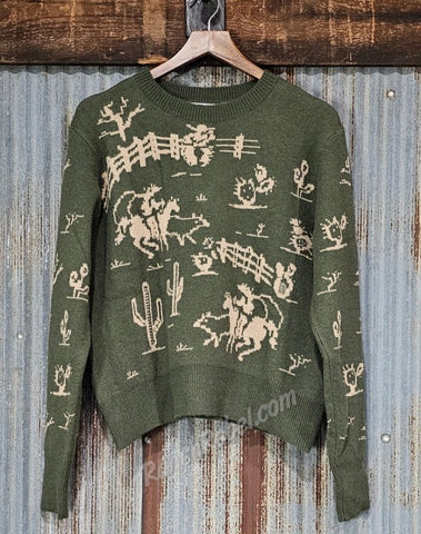 Rodeo Quincy Emerald Rancho Freeman Sweater #5865