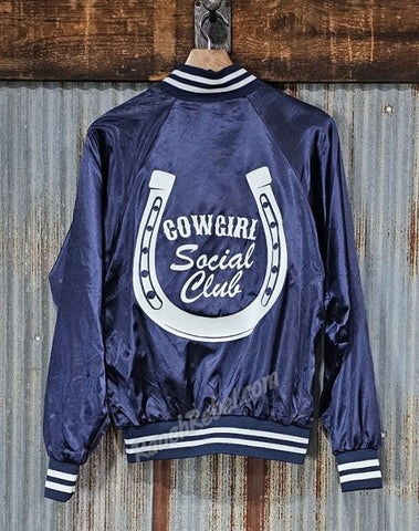 Navy Cowgirl Social Club Bomber Jacket #5870