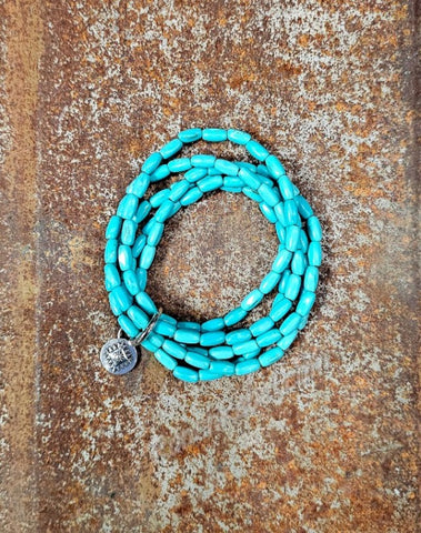 Five Strand Turquoise Stretch Bracelet #5871