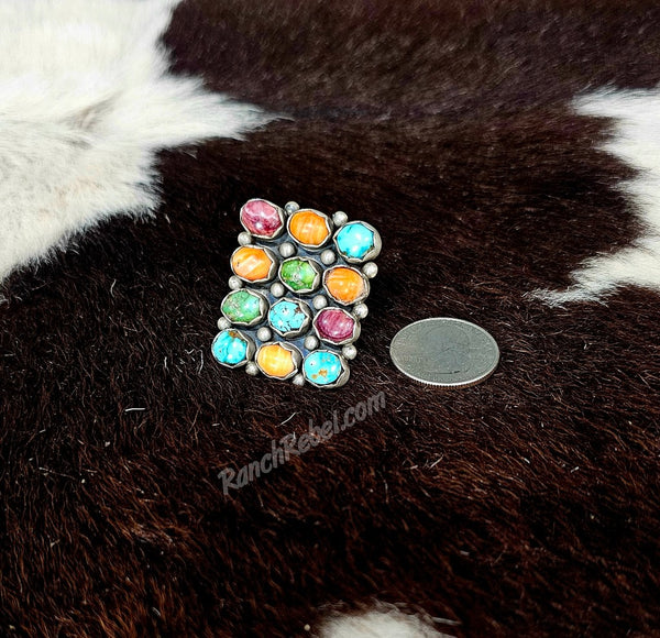 Multi Stone Cluster Ring size 11  #5884