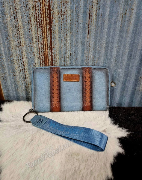 Wrangler Blue Wallet Wristlet #5895