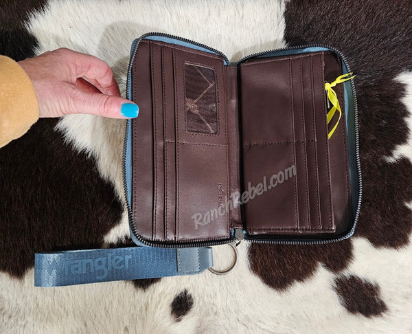 Wrangler Blue Wallet Wristlet #5895