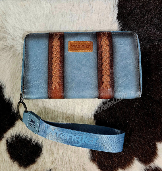 Wrangler Blue Wallet Wristlet #5895