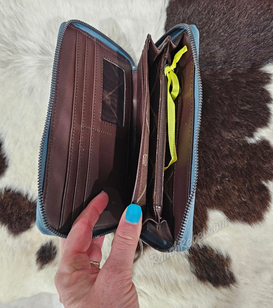 Wrangler Blue Wallet Wristlet #5895