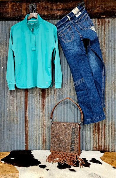 Ariat Breeze 1/2 Zip Sweatshirt in Turquoise #5898