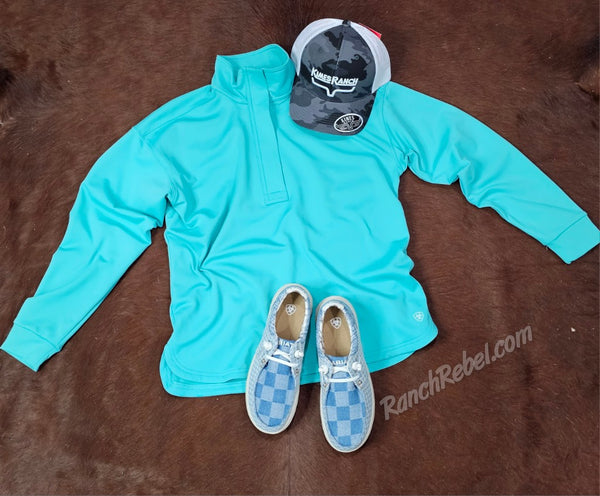 Ariat Breeze 1/2 Zip Sweatshirt in Turquoise #5898