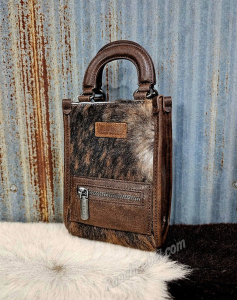 Mini Cowhide Bag in Brown & Brindle #5909