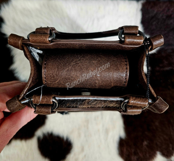 Mini Cowhide Bag in Brown & Brindle #5909