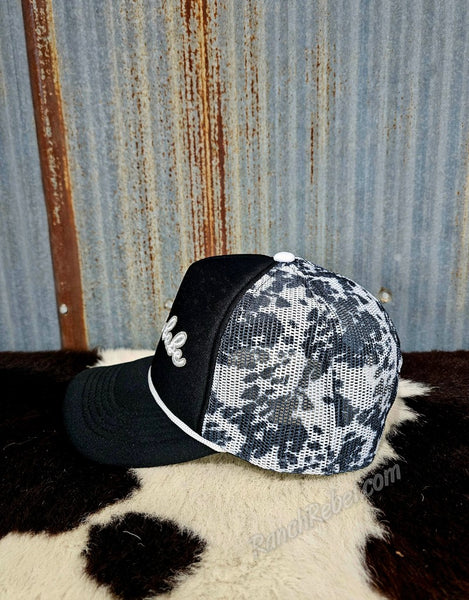 Bleacher Babe Black Cow Print Cap #5923