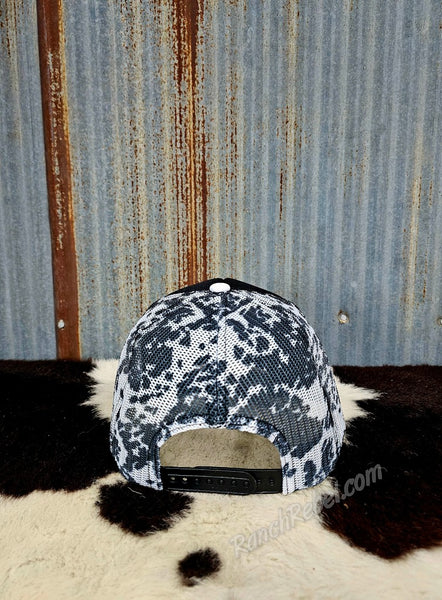 Bleacher Babe Black Cow Print Cap #5923