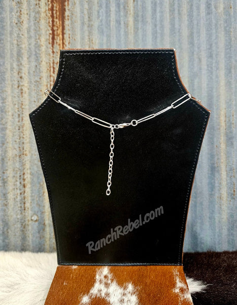 Sterling Paper Clip Cross Necklace #5926