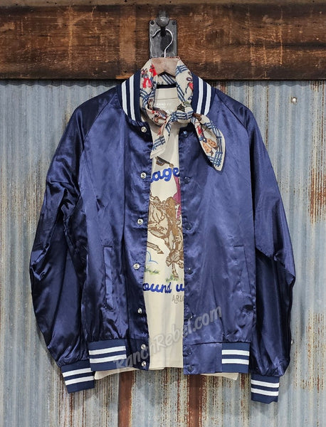 Navy Cowgirl Social Club Bomber Jacket #5870