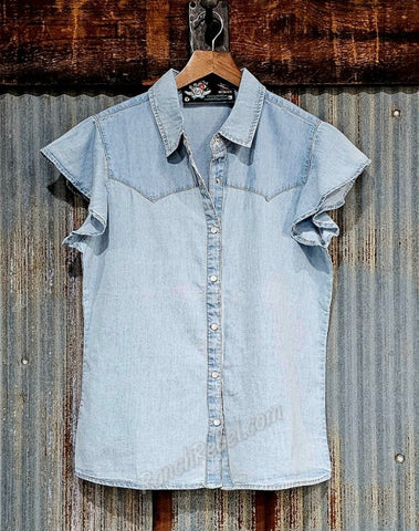 Denim Frills Pearl Snap #5972