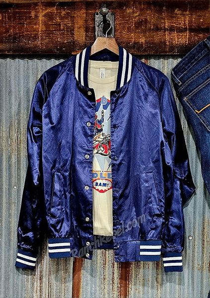 Navy Cowgirl Social Club Bomber Jacket #5870