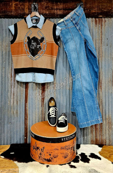 Denim Frills Pearl Snap #5972