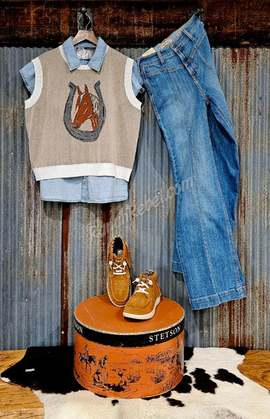 Denim Frills Pearl Snap #5972