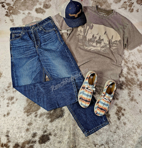 Ariat Western Mural Washed Tee in Greige #5997