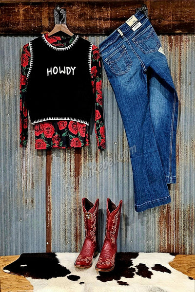 Red Rose Mesh Top #5981