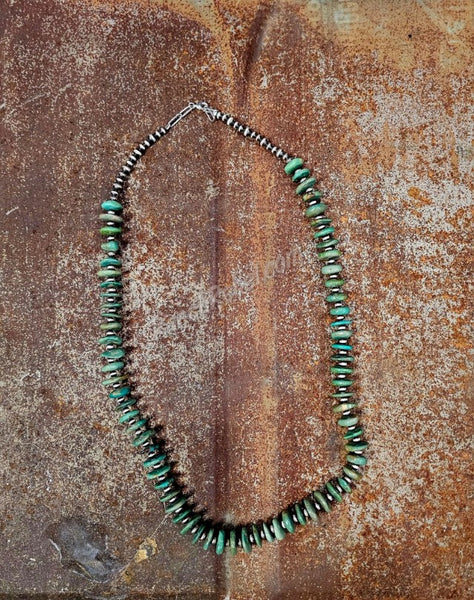 Green Turquoise Disc Necklace #6084