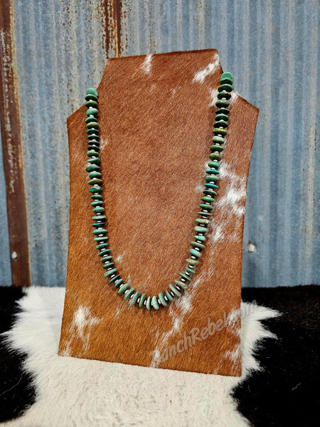 Green Turquoise Disc Necklace #6084