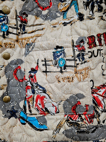 Cattle Drive Linen Quilted Snap Jacket #6081