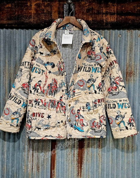 Cattle Drive Linen Quilted Snap Jacket #6081