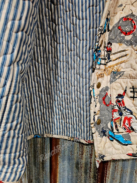 Cattle Drive Linen Quilted Snap Jacket #6081