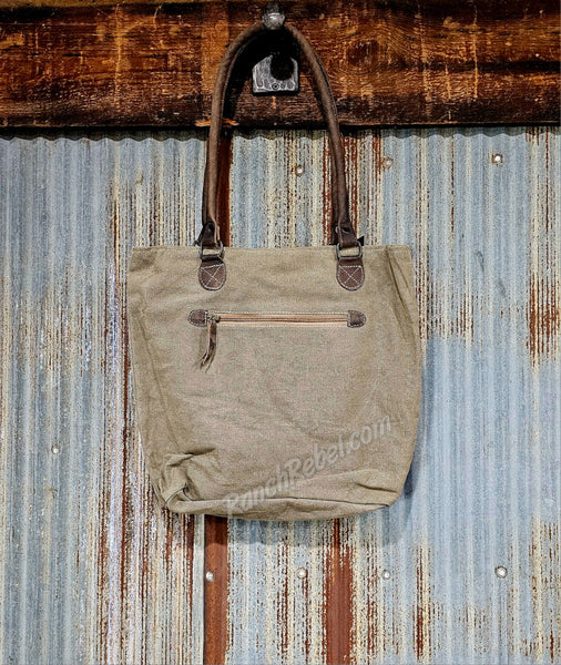 Longhorn Canvas Tote #6093