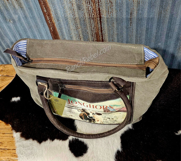 Longhorn Canvas Tote #6093