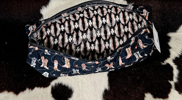 Quilted Hot Tools Bag in Black Boots #6098