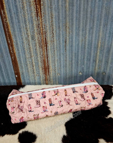 Quilted Hot Tools Bag in Pink Boots #6099